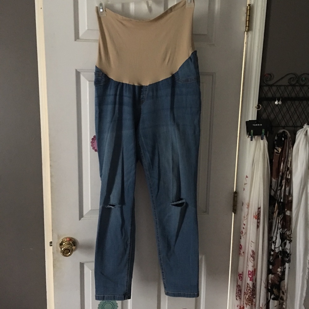 Motherhood 2X Medium Wash Full Panel Skinny Jean